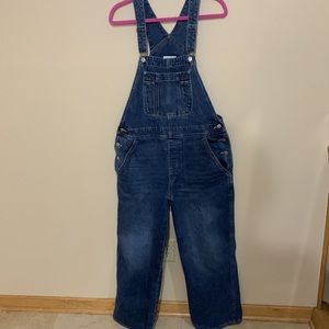 Baggy Wide-Leg Non-Stretch Jean Overalls for Women